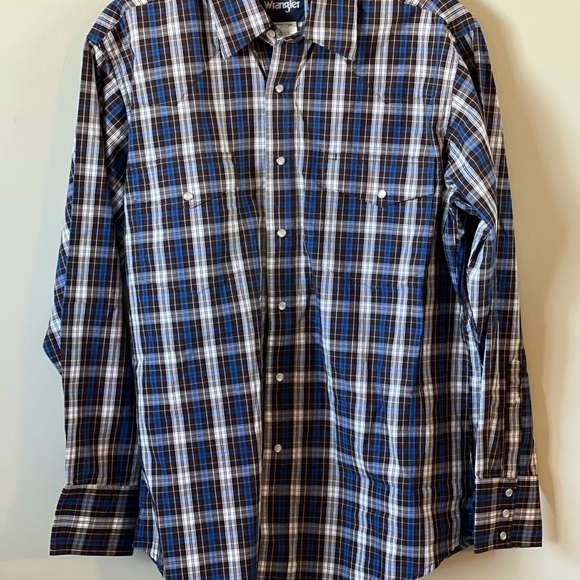 Wrangler size large pearl snap rodeo western shirt work wear - Picture 14 of 16